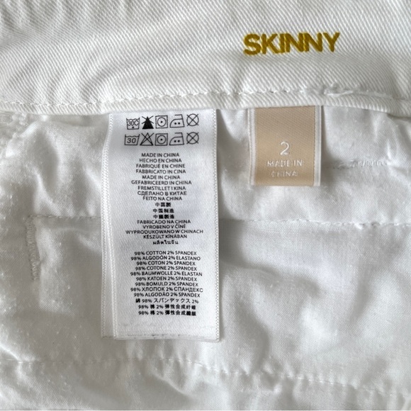 Michael Kors Skinny White Stretch Jeans Size 2 - Picture 5 of 8